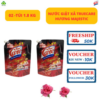 Combo 2 túi nước giặt xả 1.8KG (3Kg6)  True Care, Mr Care. 5in1hương Majestic đỏ.