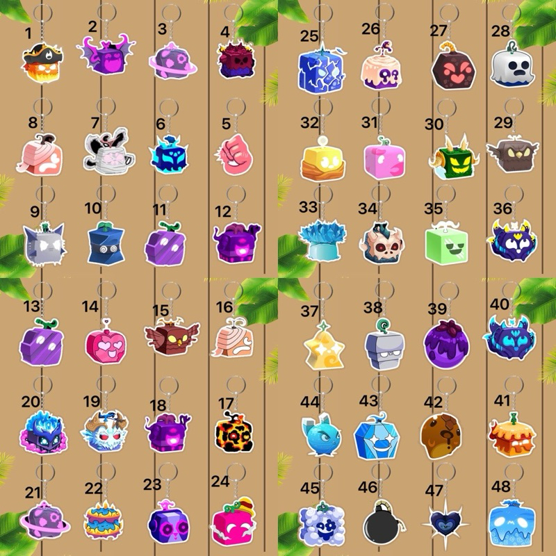 Móc khóa Blox fruits nhiều mẫu chọn/ móc treo khóa hinh Blox fruits