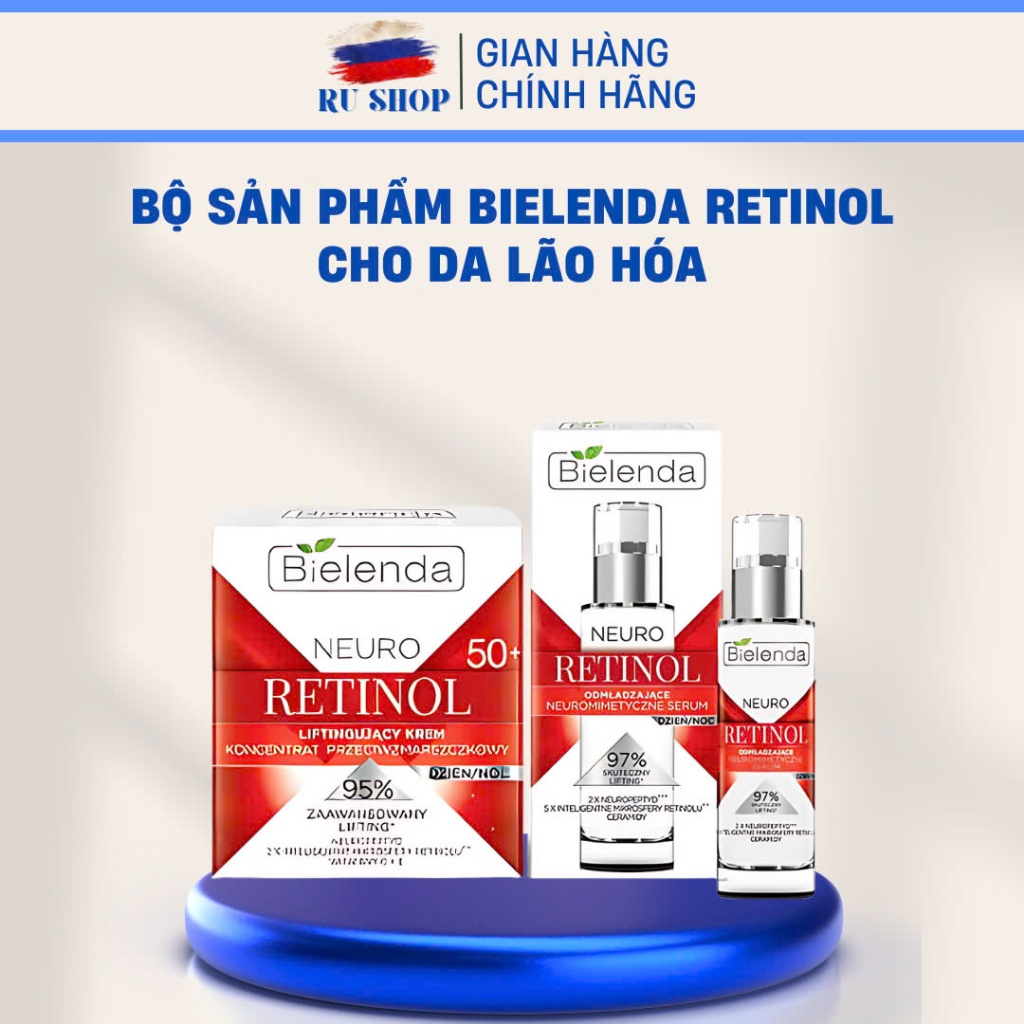 Bộ sản phẩm Bielenda Neuro Retinol chống lão hóa, trẻ hoá, làm da căng bóng, mờ thâm sẹo