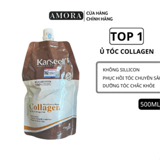 Túi Kem ủ tóc phục hồi siêu mượt Collagen KARSEELL Maca 500ml tóc đẹp chuẩn salon