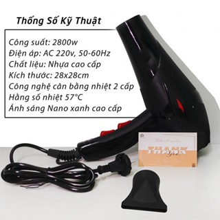 Máy Sấy Tóc 2 Chiều Nóng Lạnh Tích Hợp Ánh Sáng Xanh Công Suất Lớn 3500W Tặng Kèm Đầu Thổi