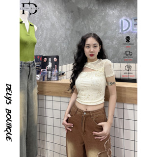 Áo Nữ Khoét Ngực Chéo Delys DLAC86