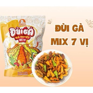 Bịch 6 Gói Quẩy Đùi Gà Mix 7 Vị, Tăm cay gói mới- Ăn Cùng Bà Tuyết (70gram/ 1 gói), đùi gà mix vị sỉ đồ ăn vặt