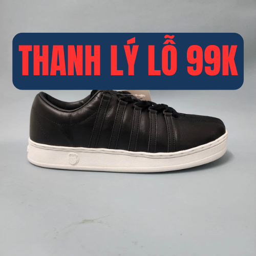 [ Chính hãng ] Giày KSwiss da đen nam classic cổ thấp