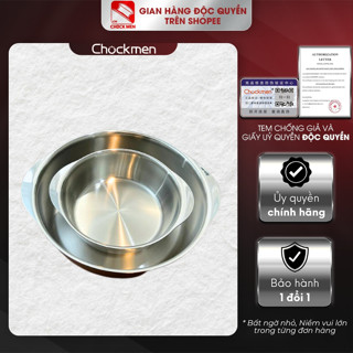 Nồi tai gấu Chockmen 16-20-24-28cm inox 18/10 nồi đựng canh nấu lẩu làm chậu khay nướng (CKM30/33)
