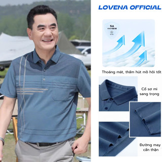  Áo Thun Nam Trung Niên Cộc Tay Tặng Bố Biếu Ông Hàng Quảng Châu Cao Cấp Áo Thun Polo Nam Trung Niên Cộc Tay -PL02 