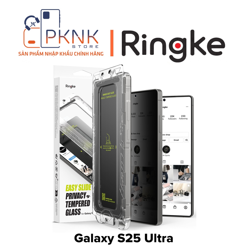 Bộ 2 Kính Cường Lực (Chống Nhìn Trộm) Ringke S25 Ultra I Easy Slide Privacy Tempered Glass
