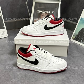 Giày thể thao JD trắng vạch đen gót đỏ