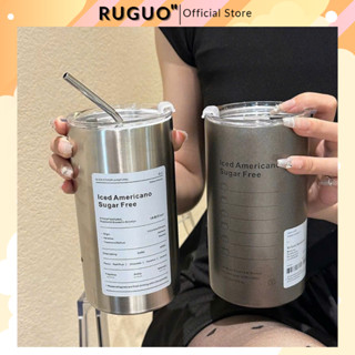 Ly Giữ Nhiệt Iced Americano Chất Liệu Inox 304 Cao Cấp Dung Tích 600ml Nắp Chống Tràn