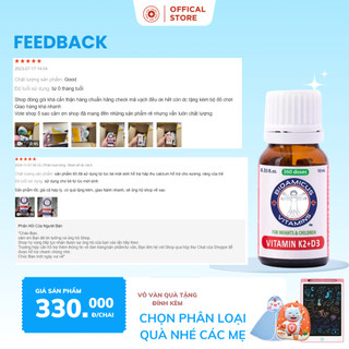 Bioamicus Vitamin D3K2 Mk7.Giúp Bé Hấp Thu Canxi Tối Đa