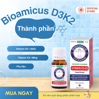 Bioamicus Vitamin D3K2 Mk7.Giúp Bé Hấp Thu Canxi Tối Đa