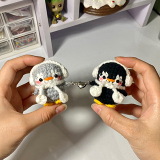Móc khoá Chim Cánh Cụt cặp đôi handmade bằng len (1 đôi)