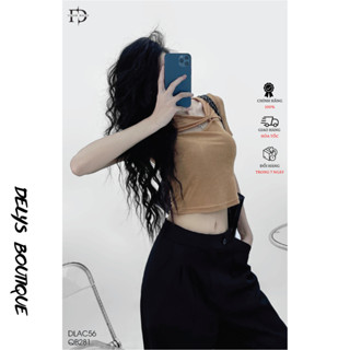 Áo Thun Nữ Nhúng Kiểu Xoắn Ngực Delys DLAC56