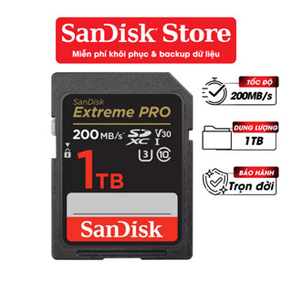 Thẻ nhớ SDHC SDXC Sandisk Extreme Pro 256GB / 512GB / 1TB V30 U3 C10 UHS-I upto200 MB/s Bảo hành trọn đời