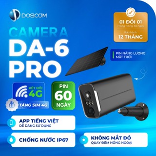  Camera Mini Ngoài Trời 4G Doscom DA6 Pro Sử Dụng Pin Năng Lượng Mặt Trời Giám Sát An Ninh 360 Độ 