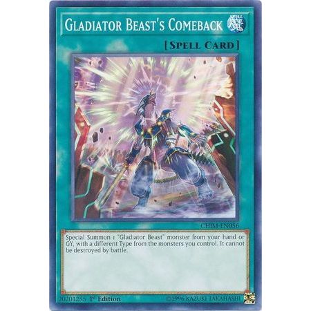 [ Bài Yugioh Chính Hãng ] Gladiator Beast's Comeback - CHIM-EN056 - Common 1st Edition