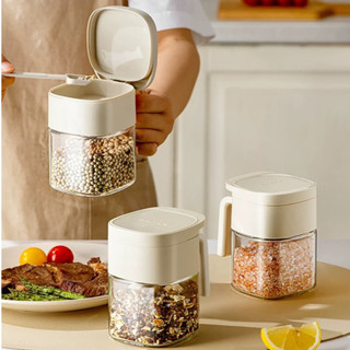 Lọ Đựng Gia Vị, Hũ Gia Vị Thủy Tinh Kèm Thìa Dụng Cho Nhà Bếp 300ml
