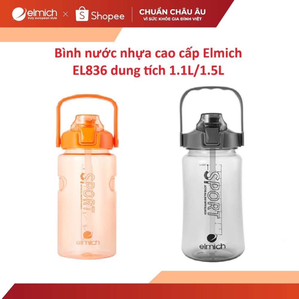 Bình nước nhựa cao cấp Elmich EL836 dung tích 1.1L/1.5L