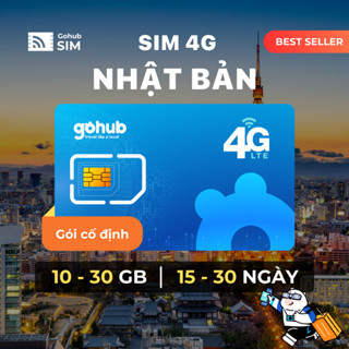 [GOHUB] SIM 4G du lịch Nhật Bản - Gói cố định (15 - 30 ngày) - Tặng que chọc SIM