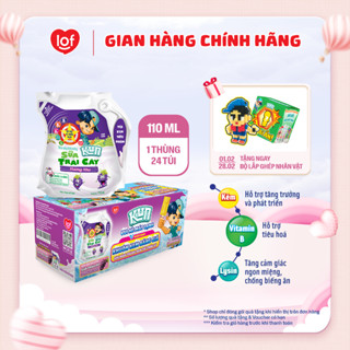 Sữa trái cây KUN vị nho thùng 24 túi x 110ml