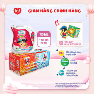 Sữa chua uống KUN vị dâu thùng 24 túi x 110ml