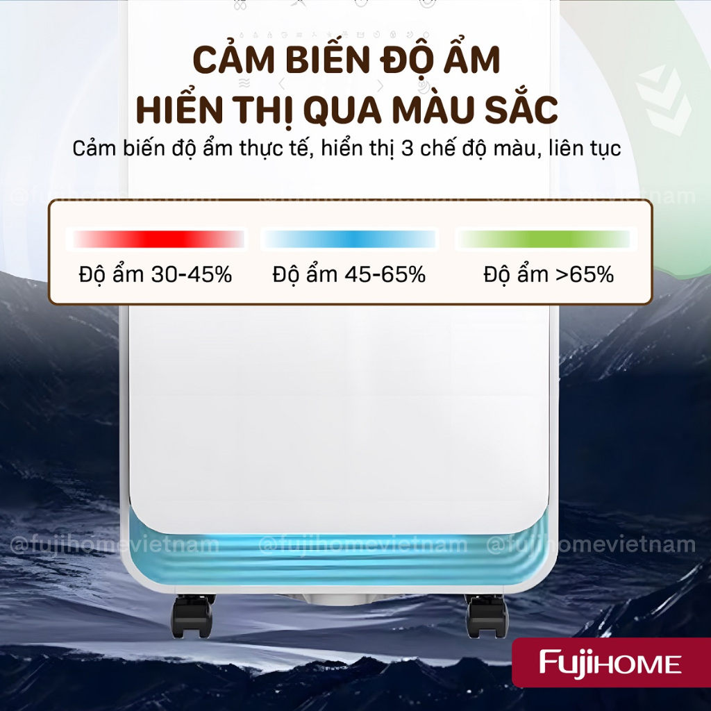 Máy hút ẩm lọc không khí bằng máy nén 25m2 FUJIHOME Nhập Khẩu, kết nối Wifi lọc ionizer phòng khách phòng ngủ đa năng | BigBuy360 - bigbuy360.vn