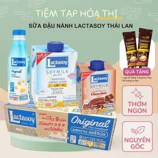  Thùng Sữa Đậu Nành Lactasoy Thái Lan  12 chai x 500ml  Nguyên Chất Tự Nhiên 
