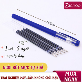 Bút mực Tự Xoá cho bé luyện chữ, tập viết, mực tự bay( 1 Vỏ bút+ 5 Ngòi bút) -  ZSchool- [ Tặng ] Túi mù cho bé