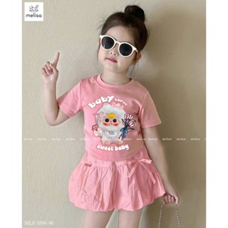 ( Hàng mới về ) - Set áo babythree, labubu kèm chân váy xinh xắn cho bé gái 8-25kg