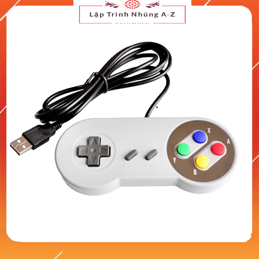 [Lập Trình Nhúng A-Z][G51] Tay Cầm Chơi Game 4 Nút Super Nintendo SNES USB Raspberry Pi