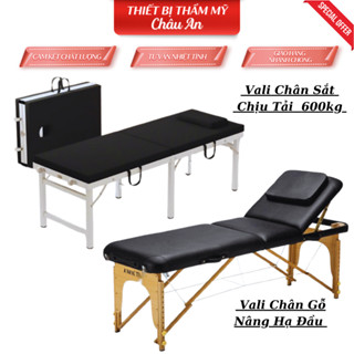Giường Vali Chân Gỗ, Vali Chân Sắt, Giường Vali 3 Khúc Thể Nâng Đầu Chuyên Dùng Phun Xăm Thẩm Mỹ, Spa Tiêm Filer...