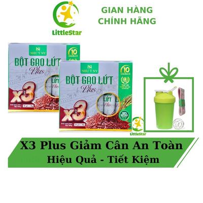 2 Hộp Bột Gạo Lứt X3 Plus - Bột gạo lứt như ý ny hỗ trợ giảm cân -Gạo Lứt Như ý Ny Chính Hãng