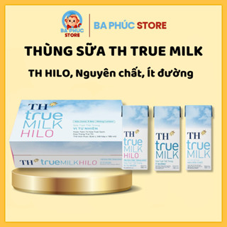 [DATE 06/2025] Thùng Sữa Tươi Tiệt Trùng TH true milk Hilo/ít đường/Nguyên Chất 180ml 48 hộp