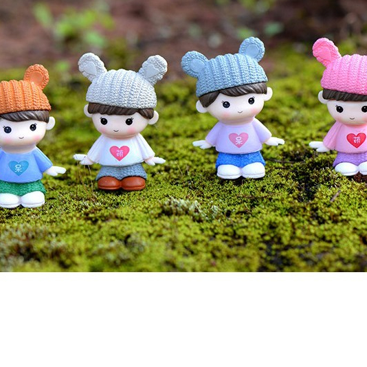 Tượng chibi bé trai trang trí mô hình, tiểu cảnh