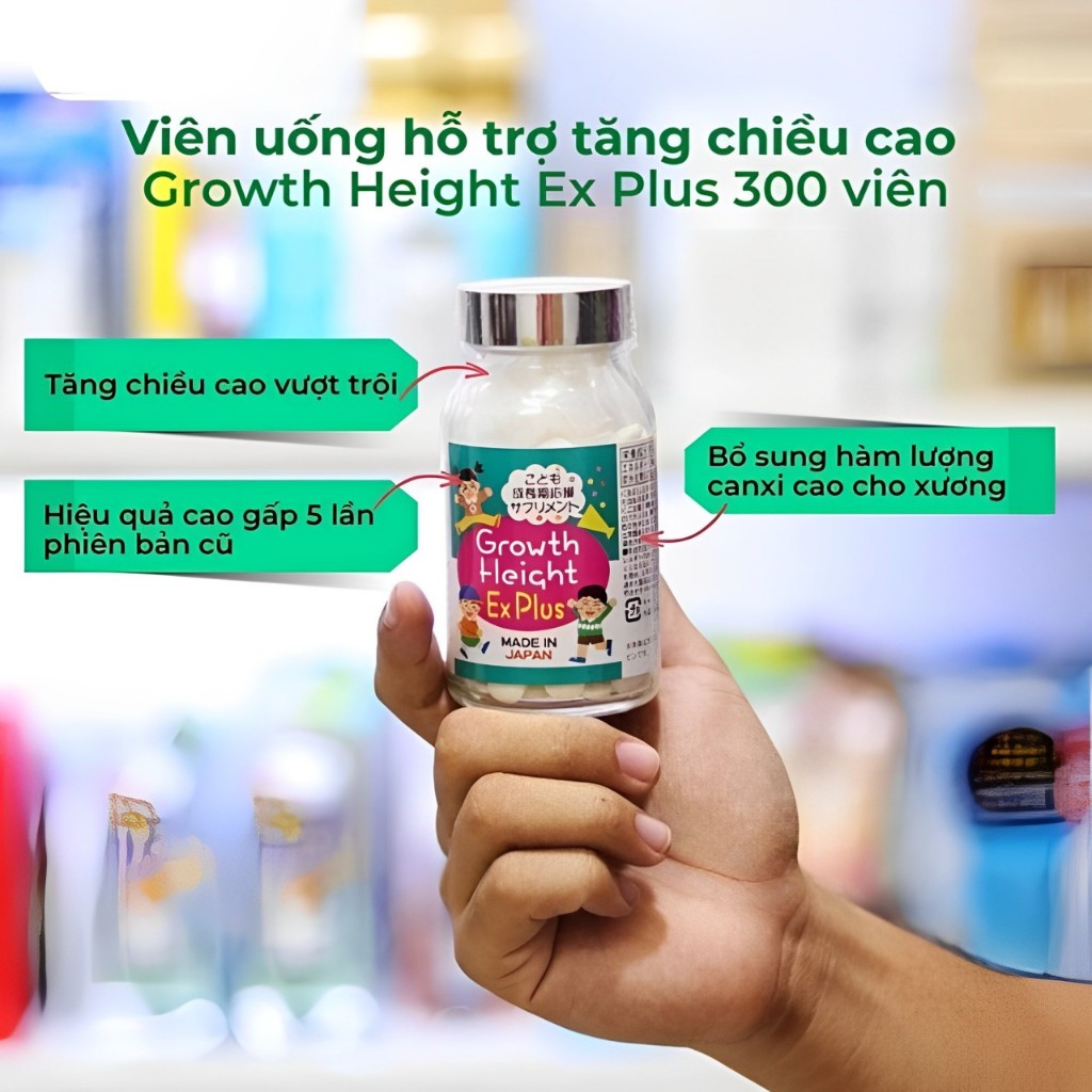 Viên uống hỗ trợ tăng chiều cao Growth Height EX Plus Nhật Bản cho trẻ từ 3 tuổi đến 10 tuổi.