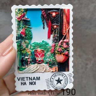 MAGNET NAM CHÂM DÍNH TỦ LẠNH HÌNH ẢNH ĐƯỜNG TÀU, TÀU HOẢ HÀ NỘI VIỆT NAM - QUÀ TẶNG LƯU NIỆM