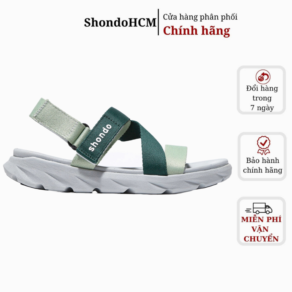 Giày sandal nam nữ Shondo F6 sport ombre xanh lá F6S2140 Shondo chính hãng