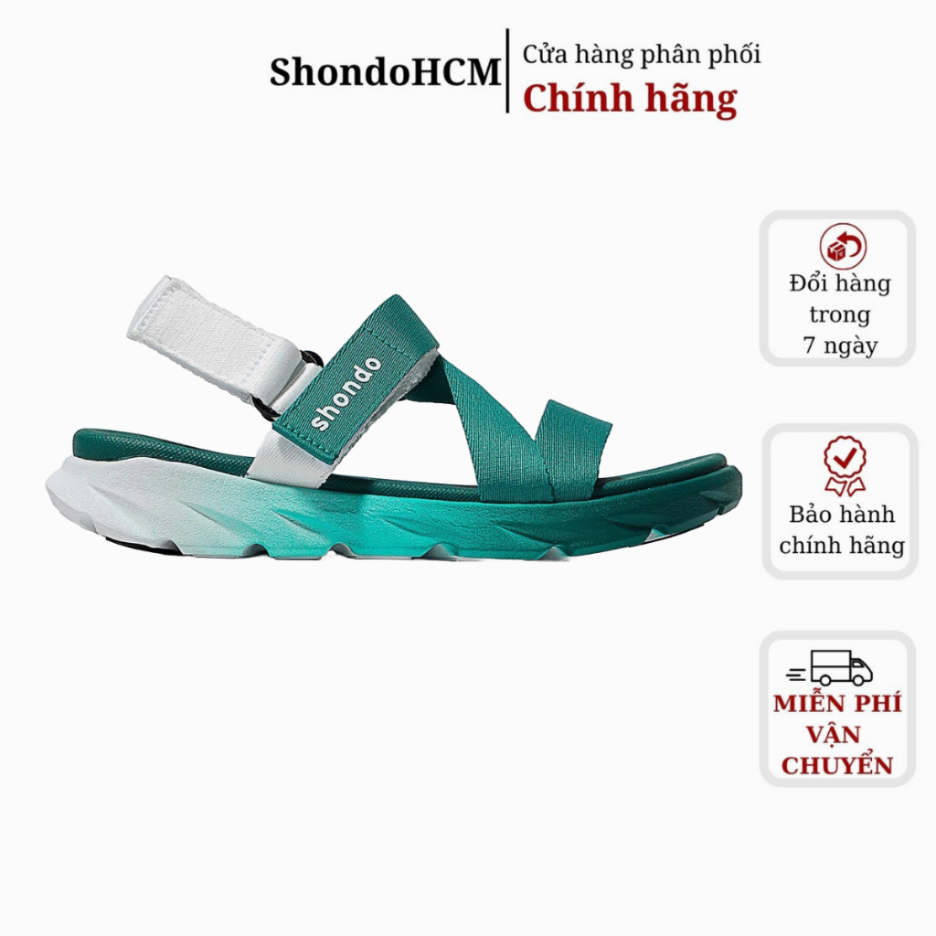 Giày sandal Shondo nam nữ F6 sport ombre đế xanh trắng F6S0330 Shondo chính hãng