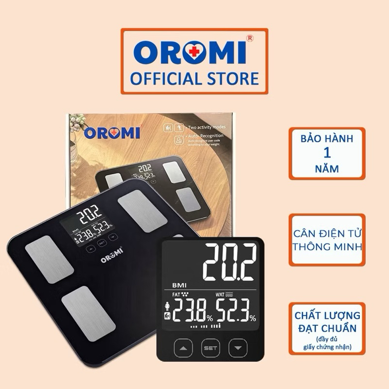 EF881 - Cân Sức Khỏe Điện Tử Thông Minh Đo Chỉ Số Cơ Thể Oromi