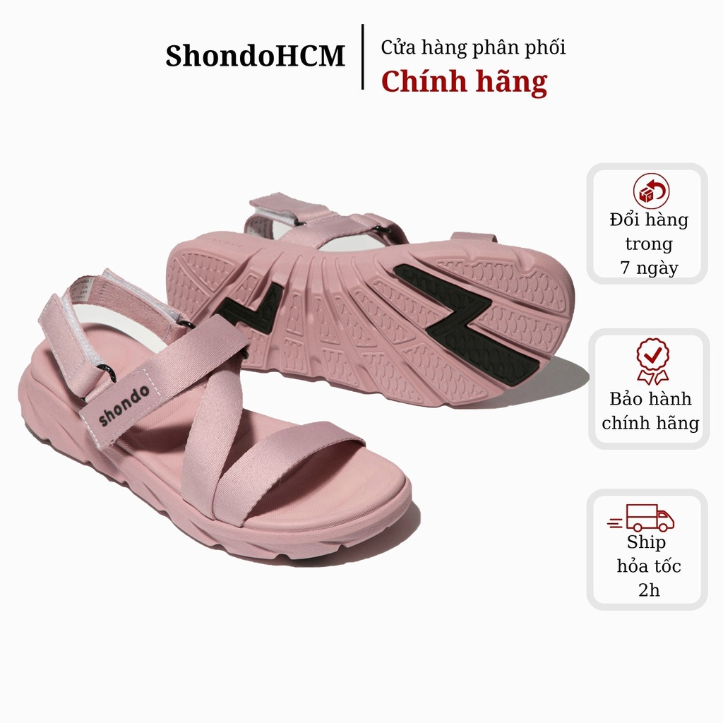 Giày sandal nữ Shondo F6 sport hồng nhạt F6S7070 Shondo chính hãng