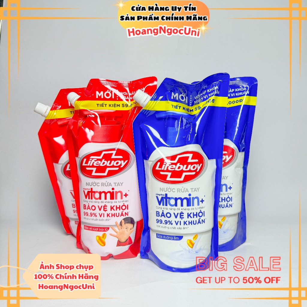  Nước rửa tay Lifebuoy túi 1kg sạch khuẩn 99.99% chính hãng Unilever 