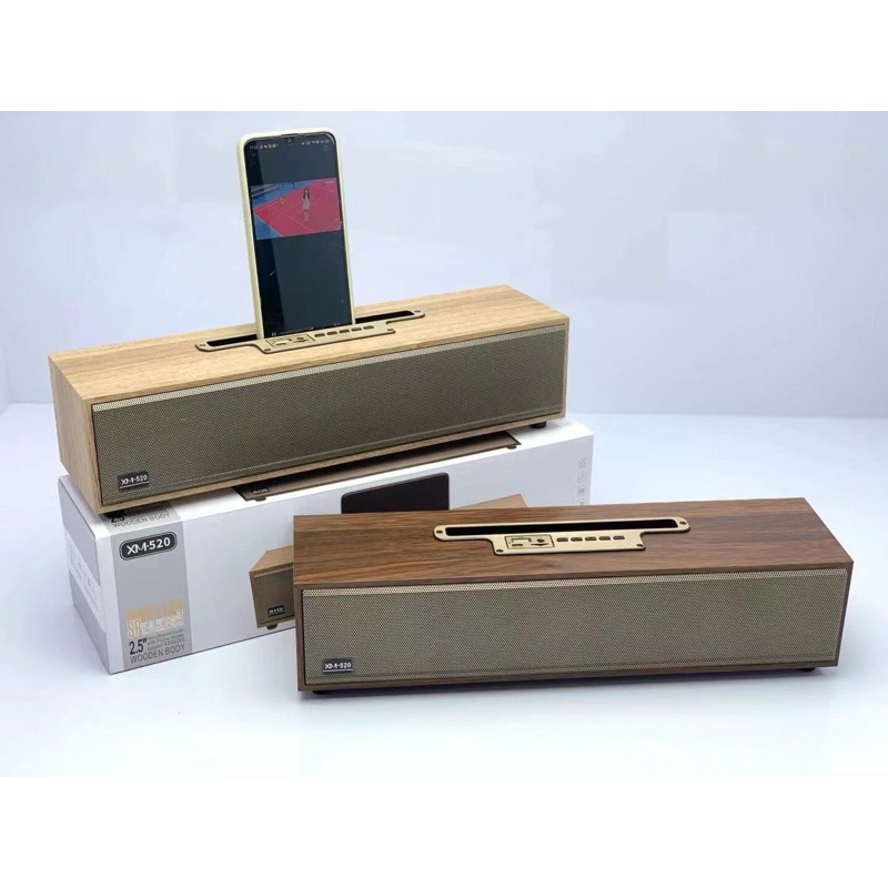 loa gỗ XM - 520 nghe nhạc, loa bluetooth