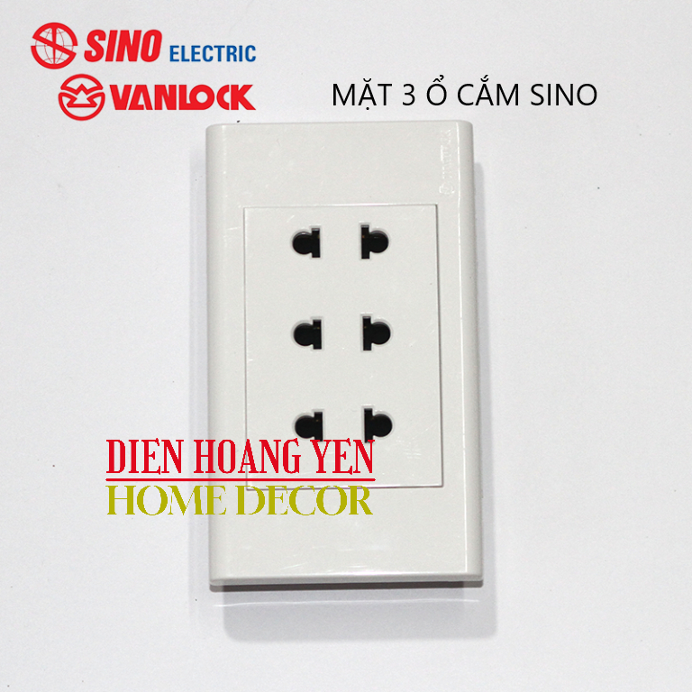 Ổ CẮM 3 SINO VANLOCK mặt ổ cắm 3 loại 2 chấu