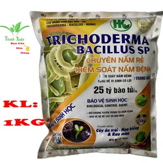 Nấm Đối Kháng TRICHODERMA BACILLUS SP Chuyên Nấm Rễ - Tăng Vi Sinh Trong Đất Gói 1kg