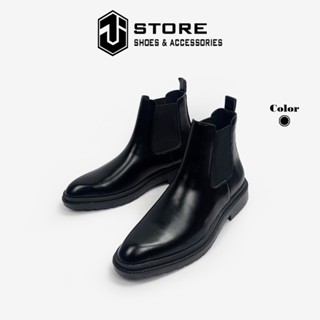 Giày Chelsea Boot Chunky Đế Hai Tầng J1, Chelsea Boot Nam Da Tấm Đế Tăng Chiều Cao 4cm