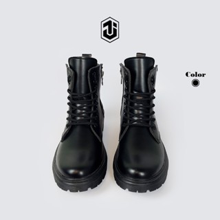 Giày Zip Boot Buộc Dây DZ01 Dáng Hàn J1, GIày Đốc Nam Nữ Đế Tăng Chiều Cao 5cm Full Size 36-43