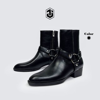 Giày Da Nam Harness Hessian J1, Zip Boot Da Nguyên Tấm Đế Tăng Chiều Cao 5cm