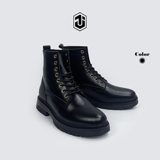 Giày Chunky Combat Boot J1 Da Bò Nappa Nguyên Tấm, Boot Nam Tăng Chiều Cao 4.5cm