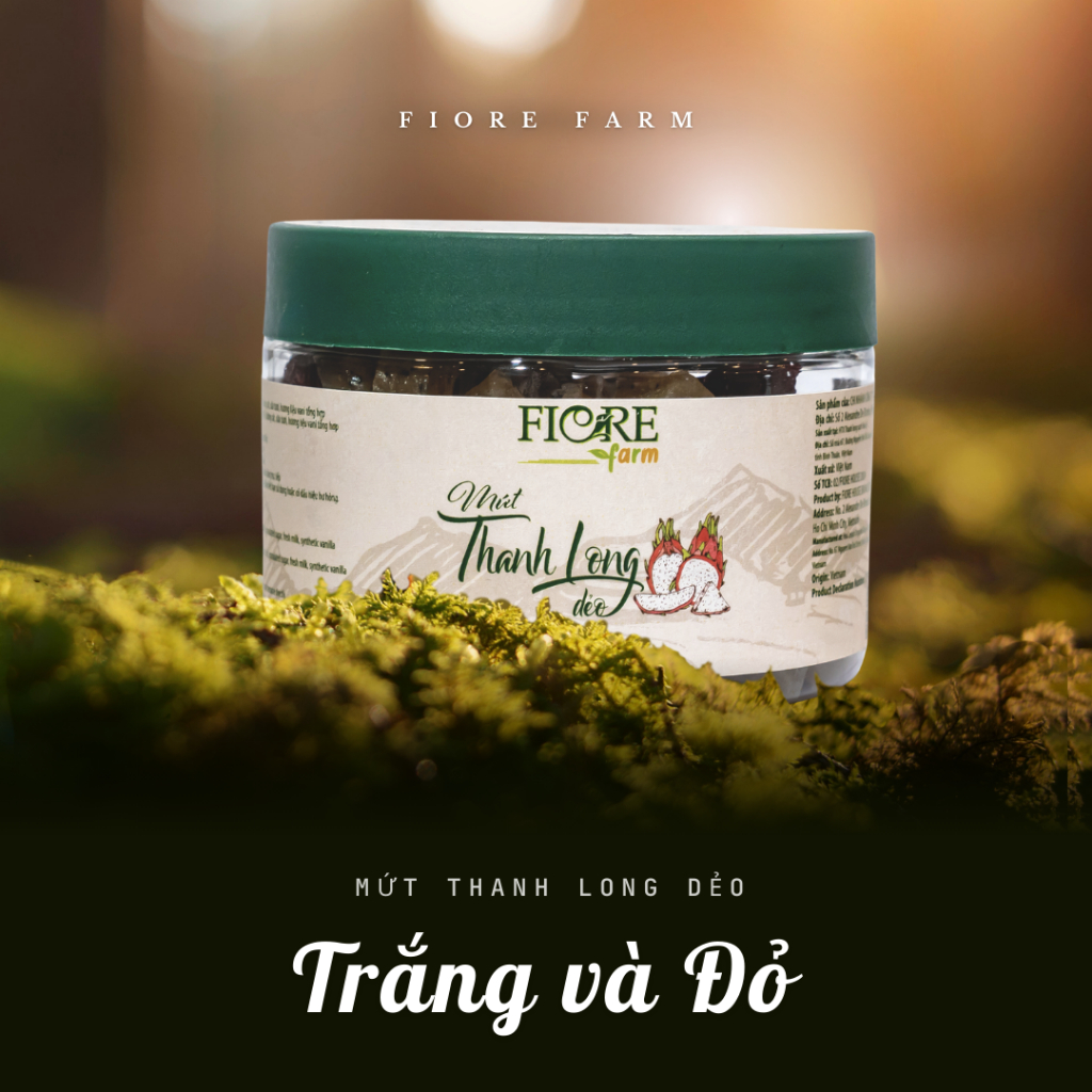 Mứt thanh long dẻo Fiore Farm - Thanh long hữu cơ