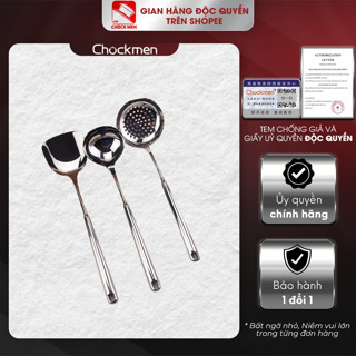 Bộ ba muôi xẻng muôi thủng muôi canh Chockmen tay cầm chắc chắn, dễ dàng, thoải mái (CKM18/20)